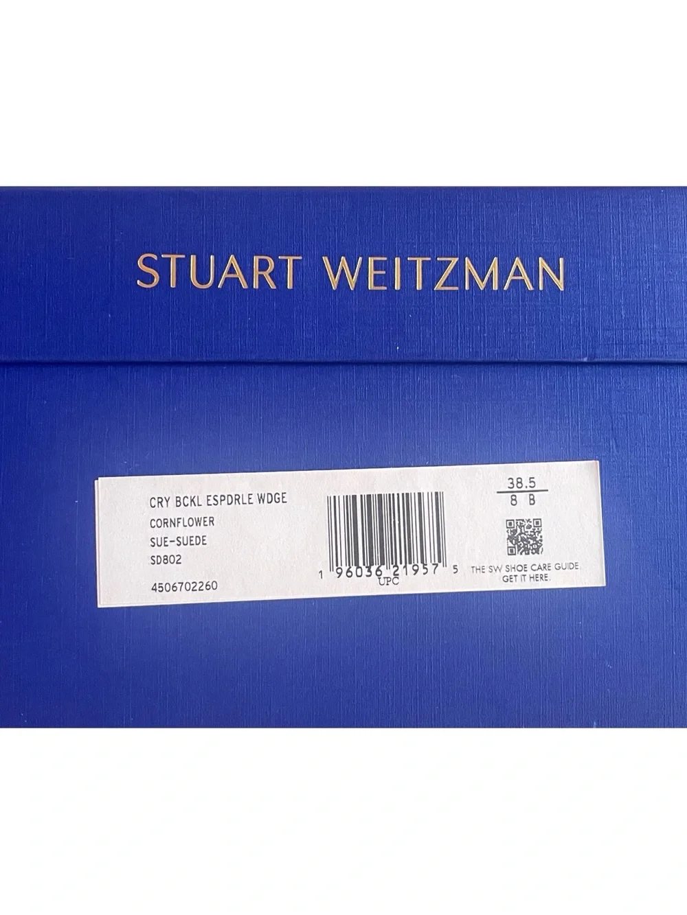 Stuart Weitzman Espadrille Wedge with crystal-encrusted buckle Size 8, NEW